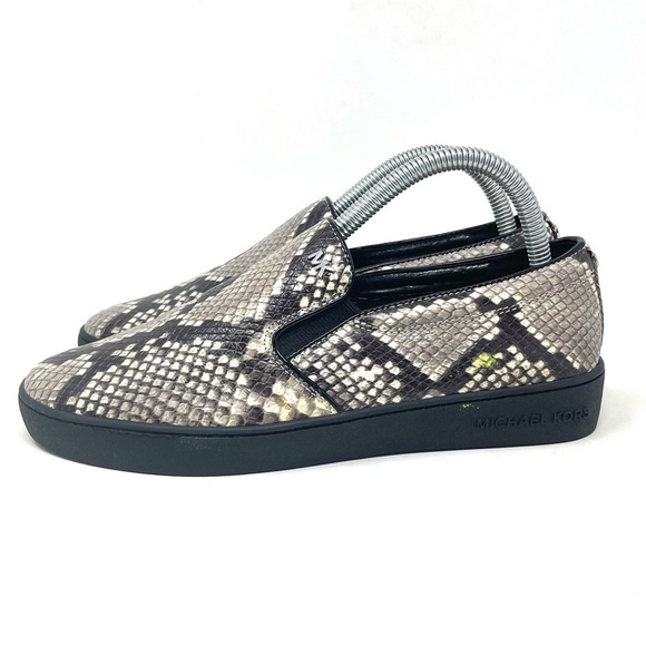 Michael Kors Slip On Sneaker Snakeskin Black‎ Womens 8 - Picture 4 of 9